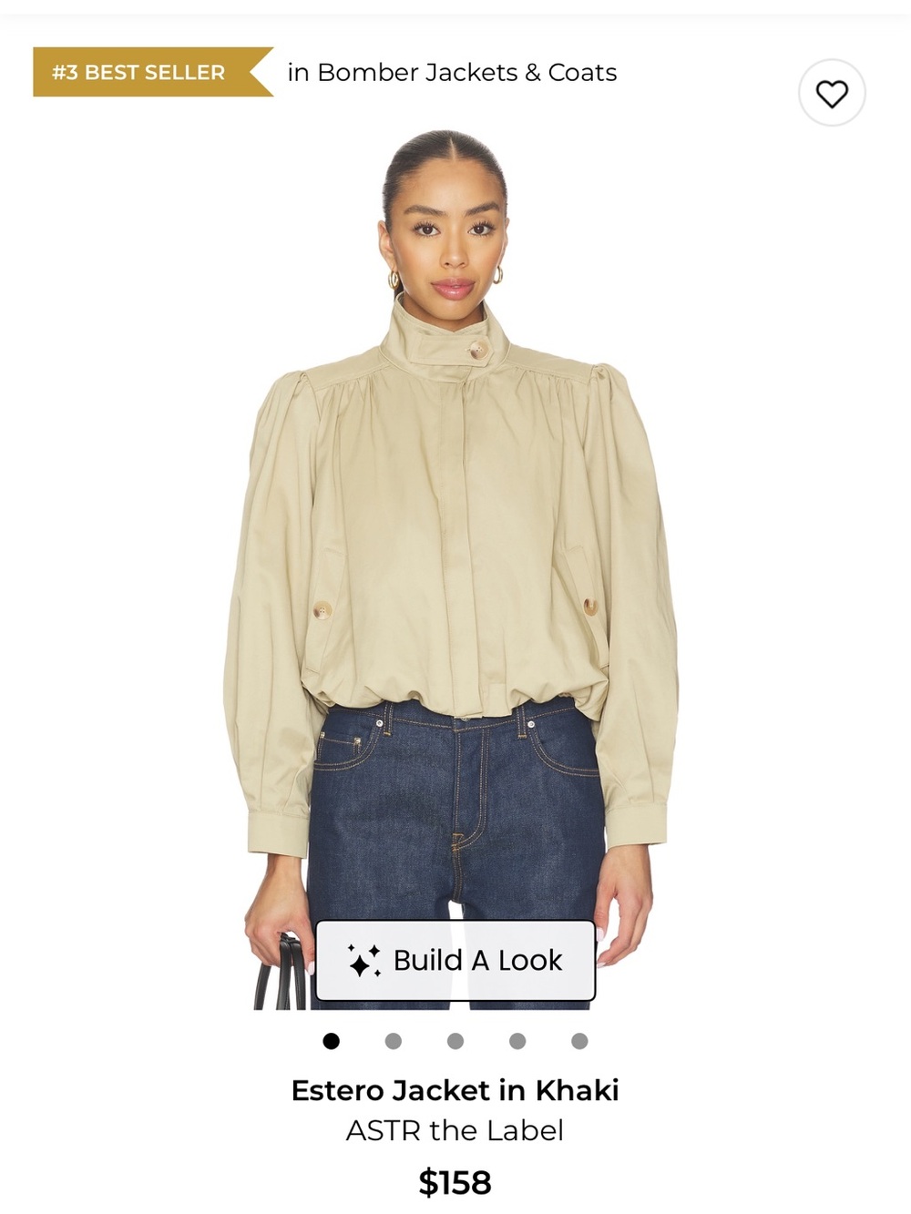 Astr the Label Estero Jacket in Khaki- Like NEW size xs